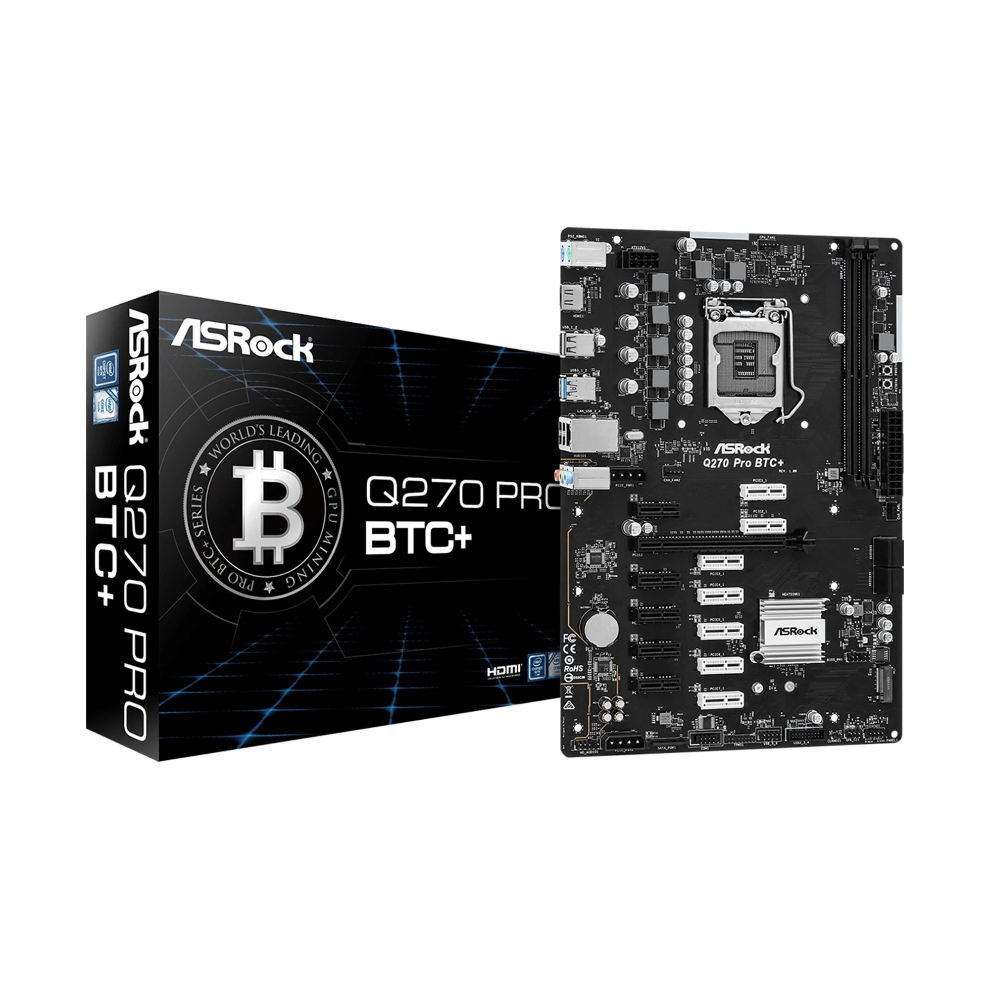 Купить Материнская плата ASRock Q270 PRO BTC+ - фото 1