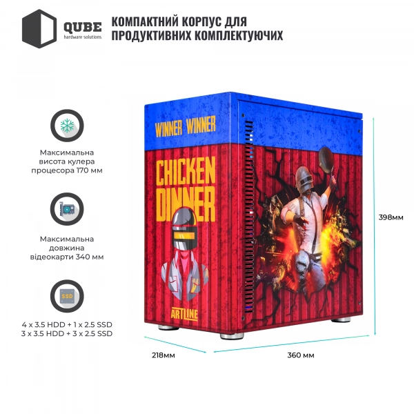 Корпус STYLE Aluminum Black PUBG Winner Printed – фото 2