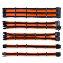 Купити Набір кабелів для блоку живлення QUBE 1x24P MB, 2x4+4P CPU, 2x6+2P VGA Black-Orange - фото 1