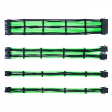 Купити Набір кабелів для блоку живлення QUBE 1x24P MB, 1x4+4P CPU, 2x6+2P VGA Black-Green - фото 1