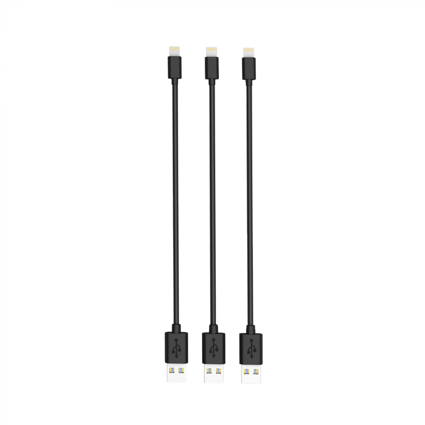 Купить Комплект кабелей Timstool USB to Lightning 0.21 м 3 шт Black - фото 1