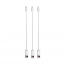 Купити Комплект кабелів Timstool USB to Lightning 0.21 м 3 шт White - фото 1