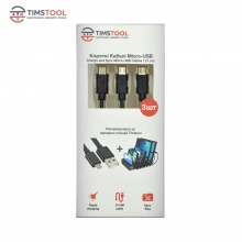 Купити Комплект кабелів Timstool USB to microUSB 0.21 м 3 шт Black - фото 2