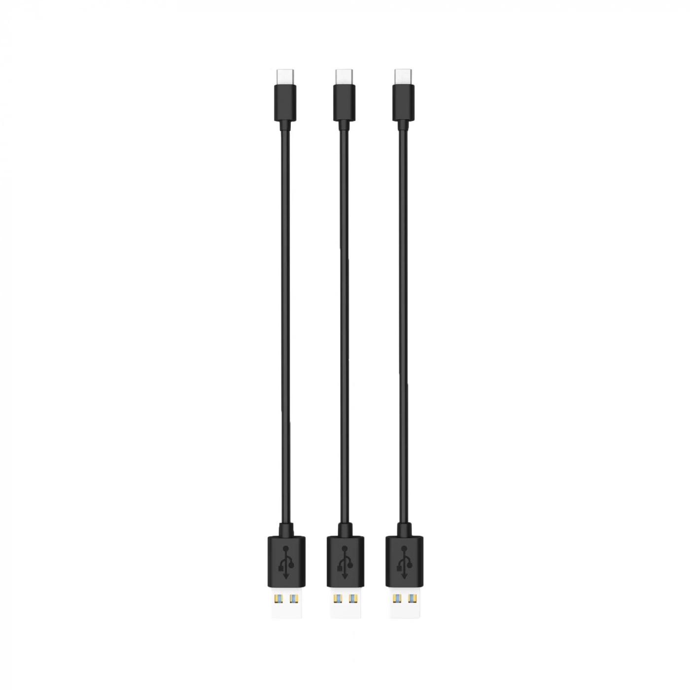 Купити Комплект кабелів Timstool USB to Type-С 0.21 м 3 шт Black - фото 1