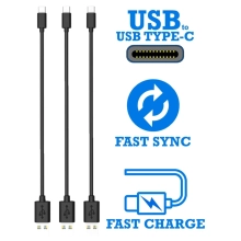 Купити Комплект кабелів Timstool USB Type-C to Type-С 0.21 м 3 шт Black - фото 2