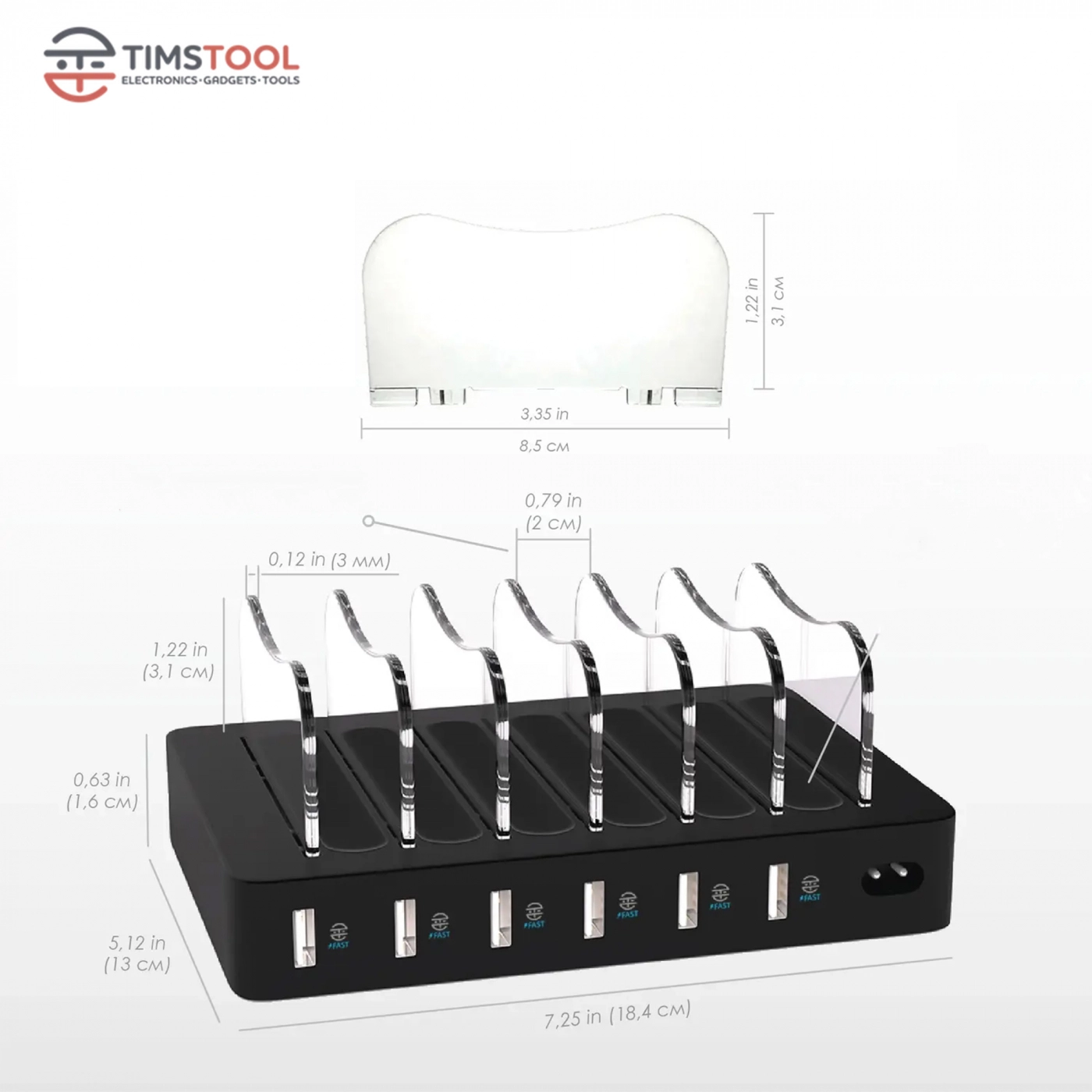 Купити Універсальна зарядна станція Timstool 6 USB Black (SG0106Q-UA-BK) - фото 3