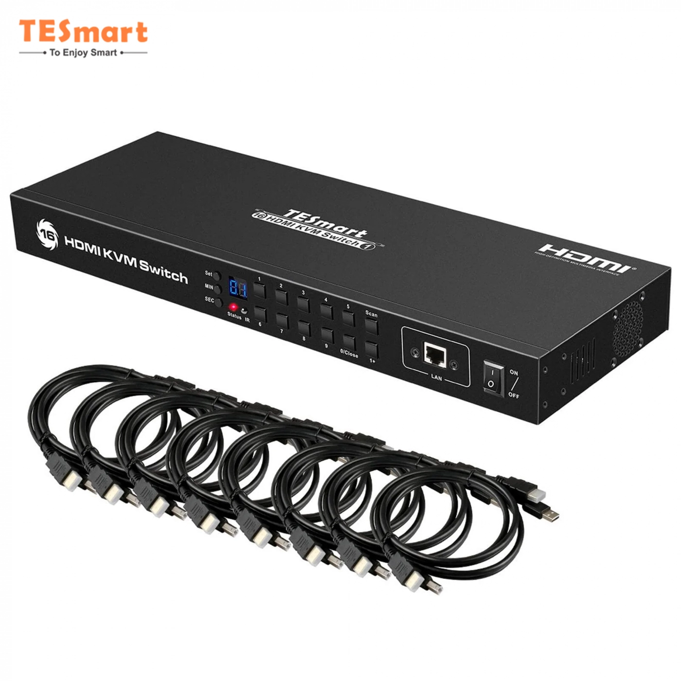 Купити KVM-перемикач TESmart Rack Mount HDMI 16x1 with Support 4k RS232 LAN Control USB2.0 - фото 2