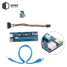 Купити Райзер QUBE PCI-E x1 to 16x 60cm USB 3.0 Cable SATA to 6Pin Power PCE164P-NO3 ver 009S - фото 2