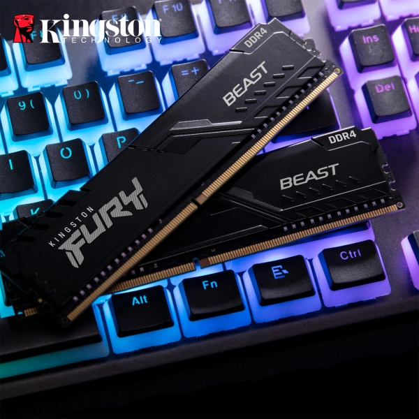 Купити Модуль пам'яті Kingston Fury Beast Black DDR4-3200 16GB  (KIT 2x8GB) (KF432C16BBK2/16) - фото 6
