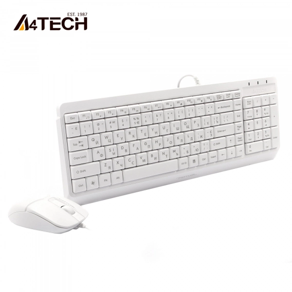 Купити Комплект клавіатура+миша A4Tech F1512 White - фото 2