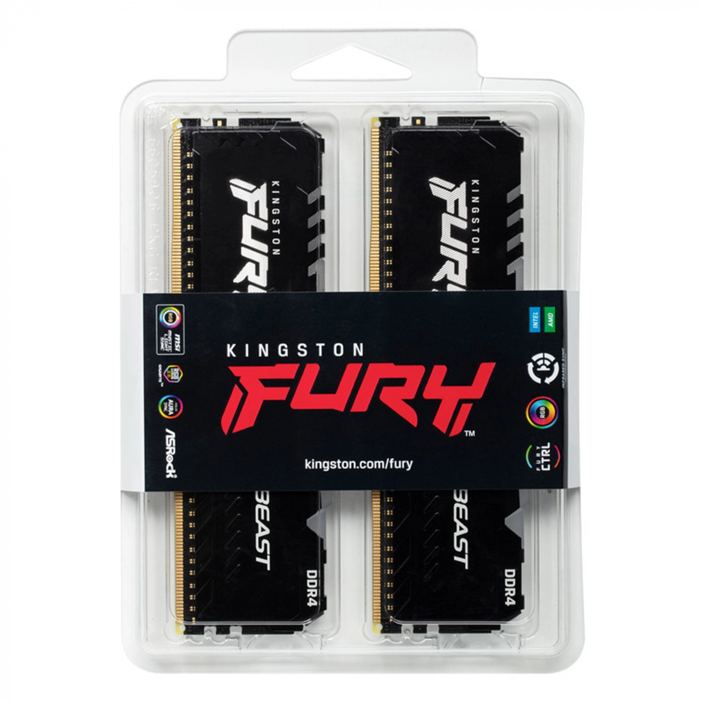 Купить Модуль памяти Kingston FURY Beast RGB DDR4-3200 32GB KIT (2x16GB) (KF432C16BBAK2/32) - фото 5