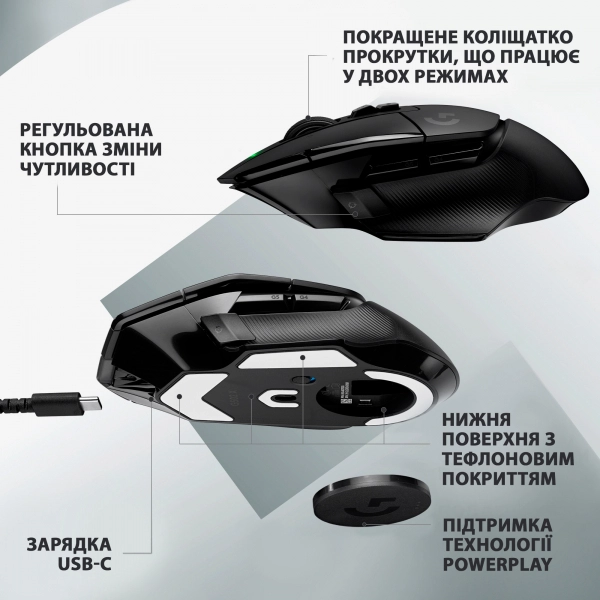 Купити Миша Logitech G502 X Plus Wireless Black - фото 4