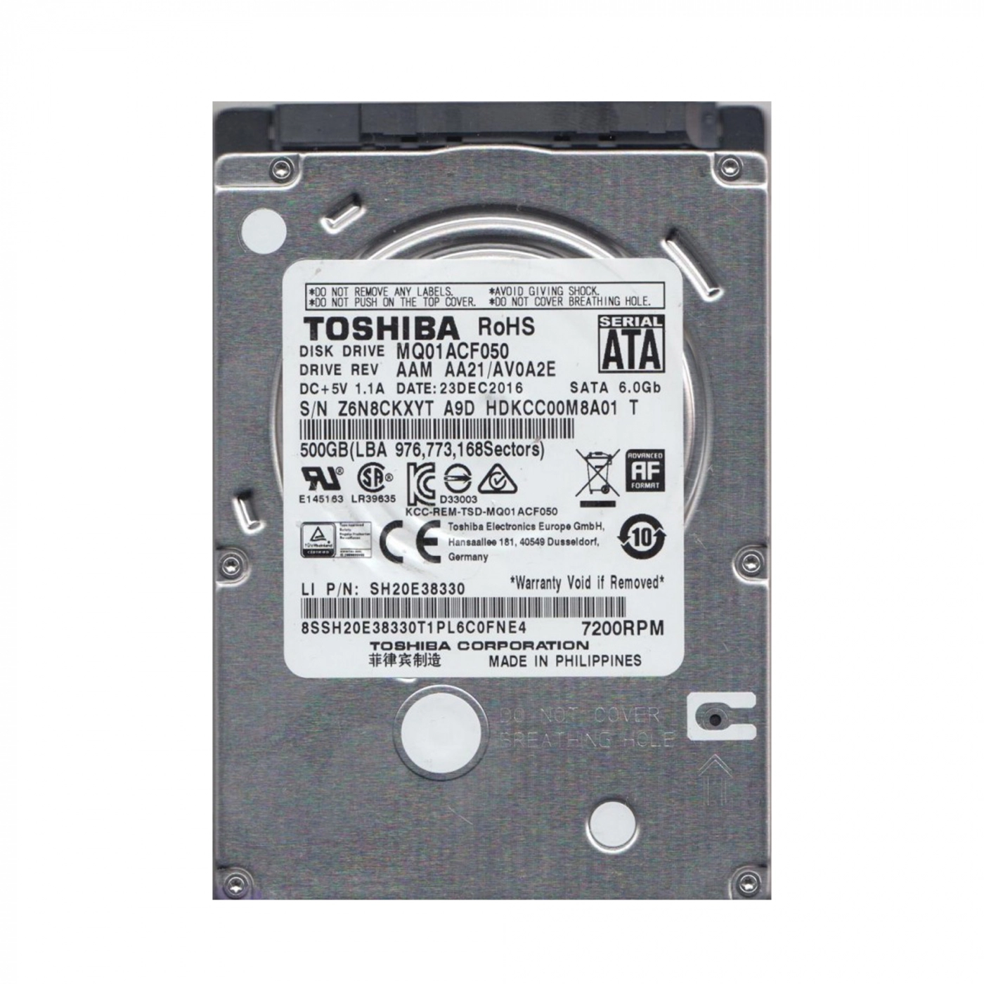 Купити Жорсткий диск Toshiba 500GB 5400rpm 8MB 2.5" SATAIII (MQ01ACF050_) - фото 1