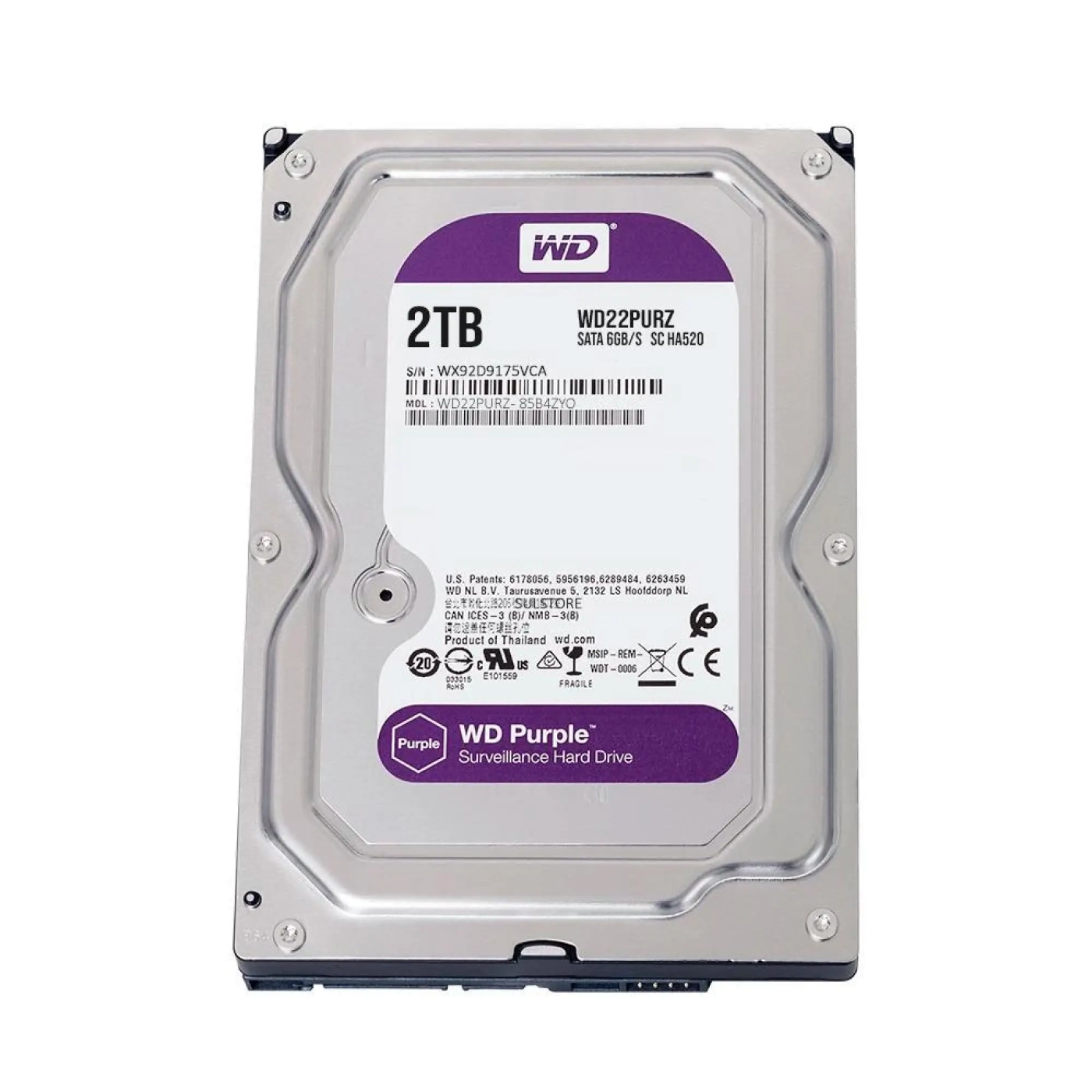 Купить Жесткий диск Western Digital Purple 2TB IntelliPower, 256 MB, 3.5' SATA III (WD22PURZ) - фото 2
