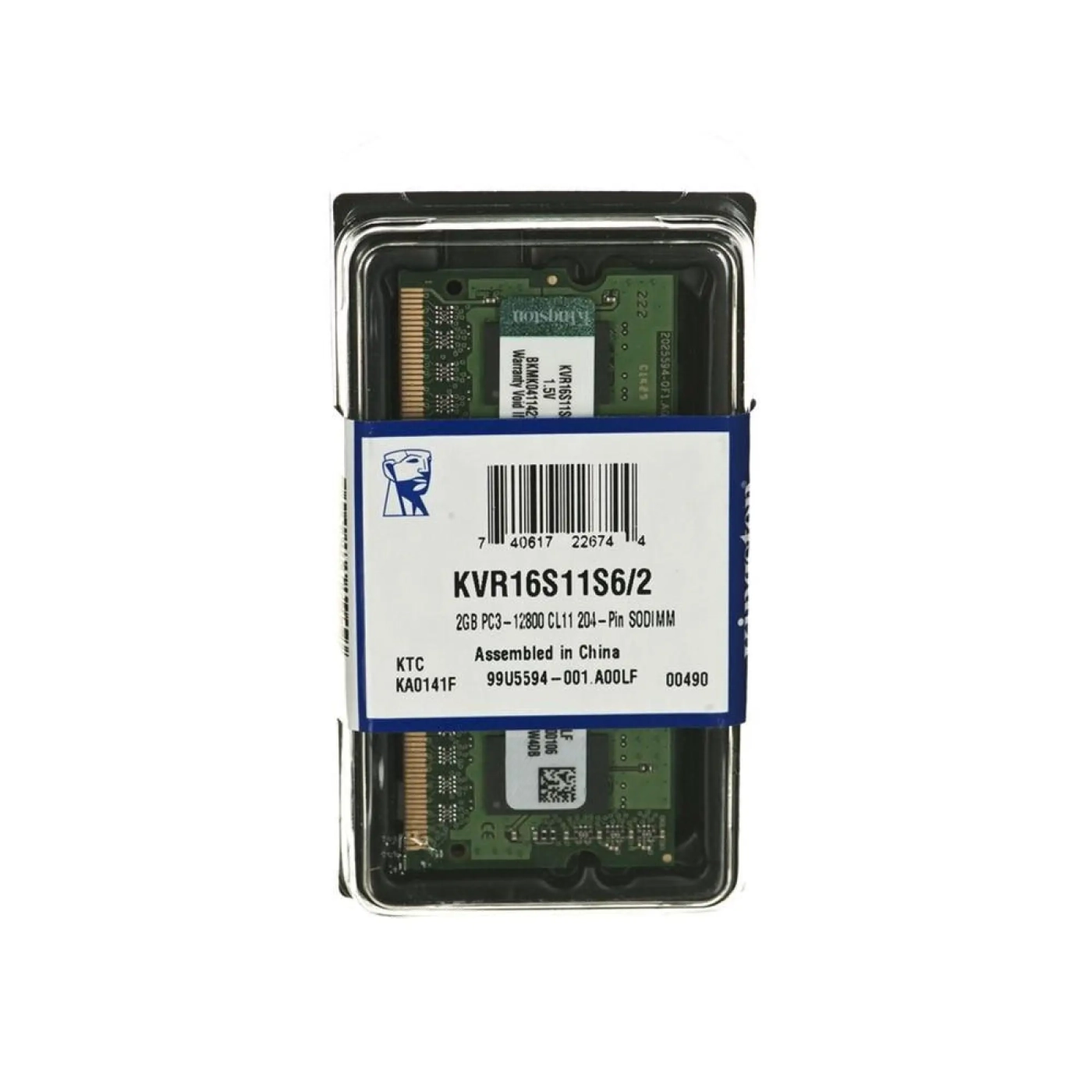 Купити Модуль пам'яті Kingston DDR3-1600 SODIMM 2GB (KVR16S11S6/2) - фото 2