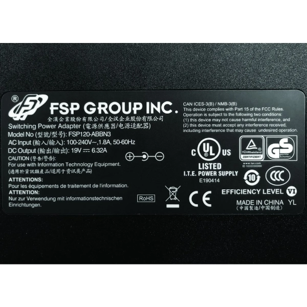 Купити Блок живлення FSP 120W 19V 6.32A 7.4х5.0mm connector для Asus H410T (FSP120-ABBN3) - фото 3